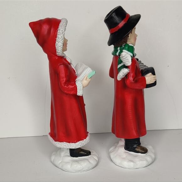 Regency Red Retro Ceramic Children Christmas Carolers Singing Figurine Set - Picture 7 of 14